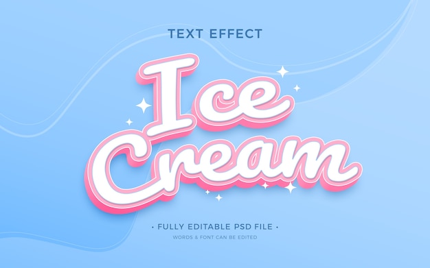 Ice cream text effect design