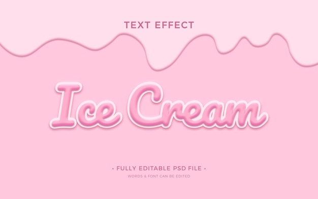 PSD ice cream text effect design