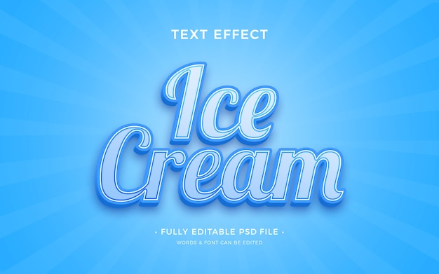 Ice cream text effect design