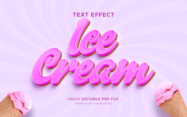 PSD ice cream text effect