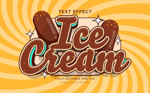 PSD ice cream text effect