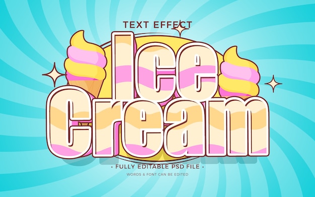 PSD ice cream text effect