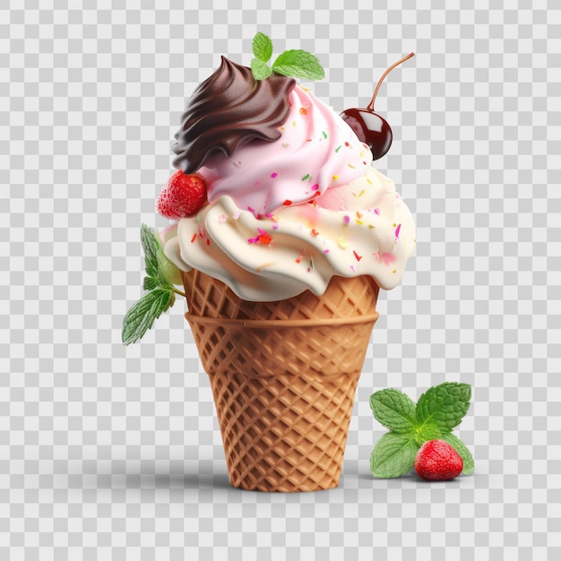 PSD ice cream on transparency background psd