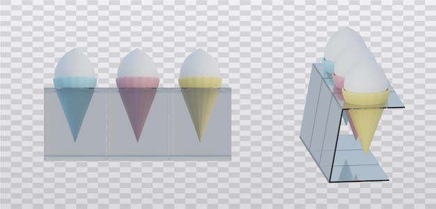 Ice cream on a transparent background 3d rendering