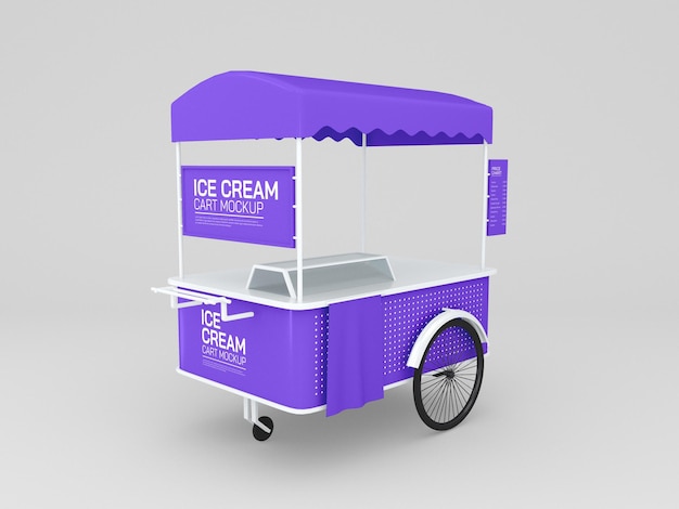 PSD ice cream trolley cart mockup