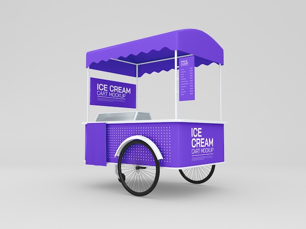 Ice cream trolley cart mockup