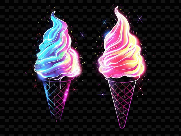 PSD ice creams on a dark background