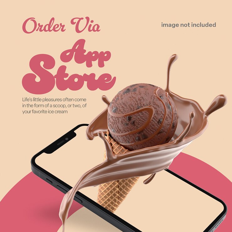PSD ice creme chocolate food instagram post