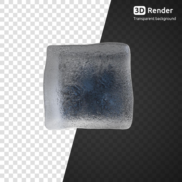 PSD ice cube 3d render isolated