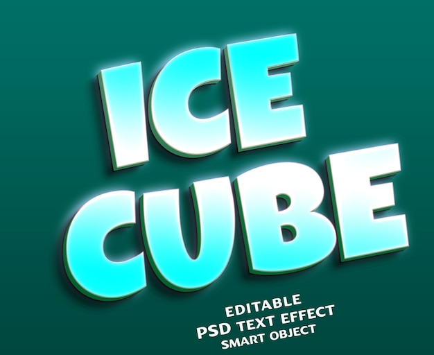 ice cube 3d text effect design