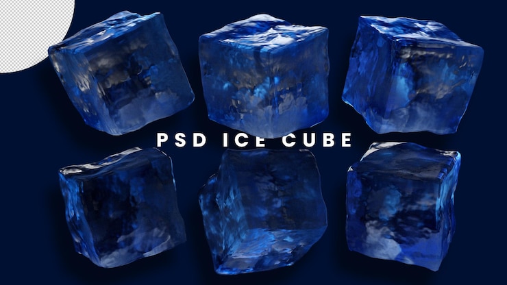 PSD ice cubes cold drink ice cube