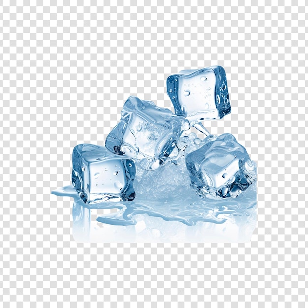 PSD ice cubes on a transparent background