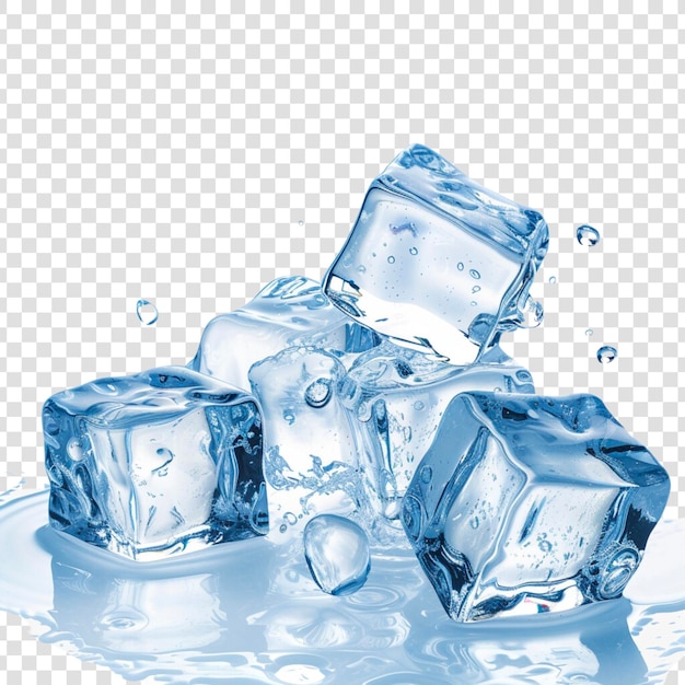 PSD ice cubes on a transparent background