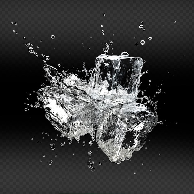 透明な氷の立方体