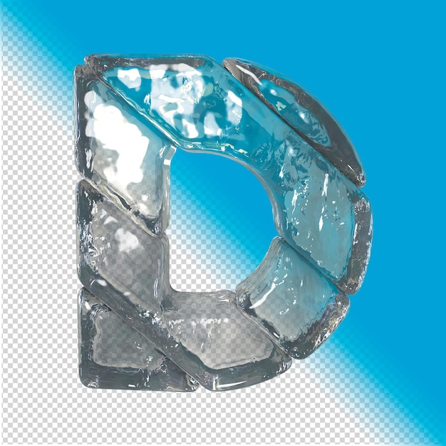 Ice effect letters 3d rendering