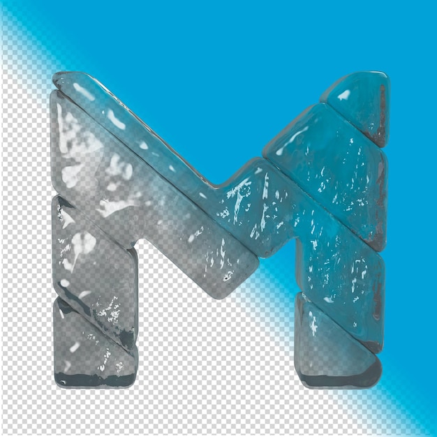 Ice effect letters 3d rendering