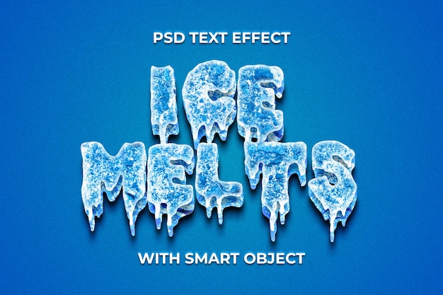 PSD ice melts text effects