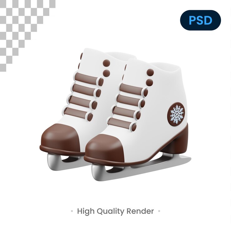 PSD 아이스 스케이트 3d 아이콘 프리미엄 psd