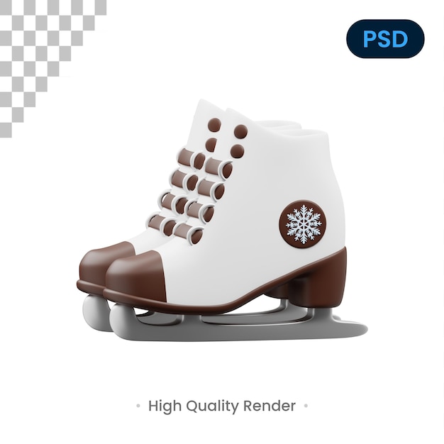 Ice Skate 3D Icon Premium Psd