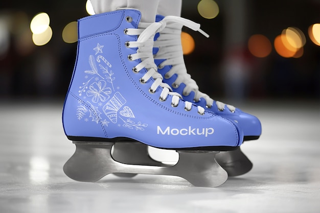 PSD ice skating  mockup