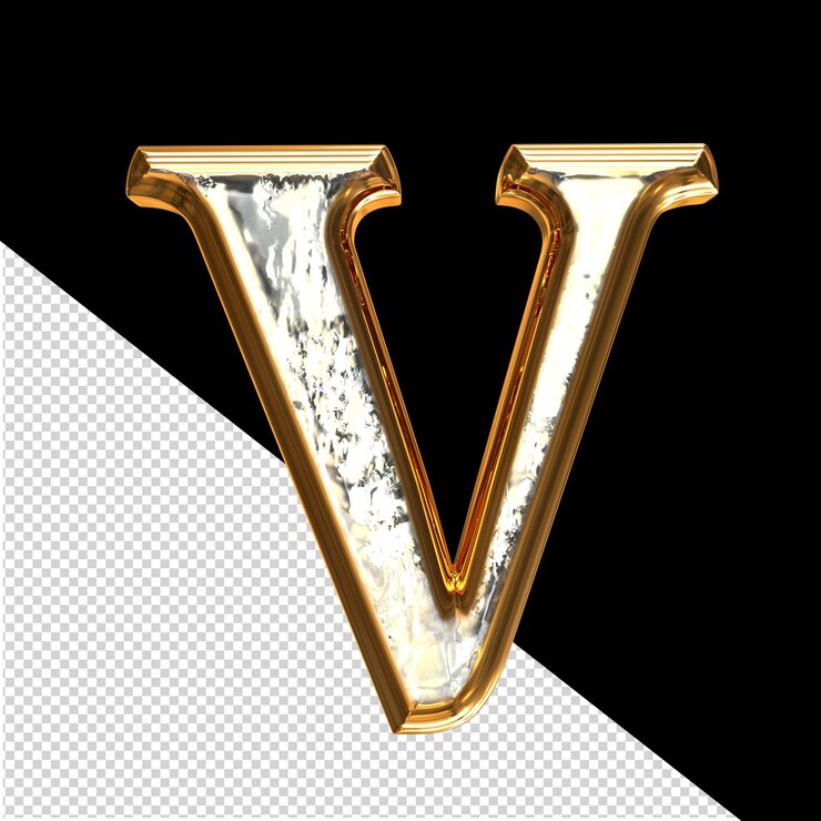 金色のフレームの文字vに氷のシンボルが描かれています