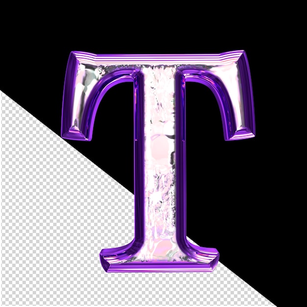 Ice symbol in a purple frame letter t