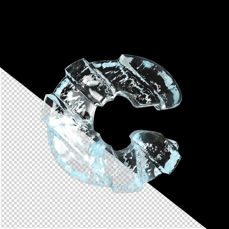 PSD ice symbol with diagonal thick straps letter c