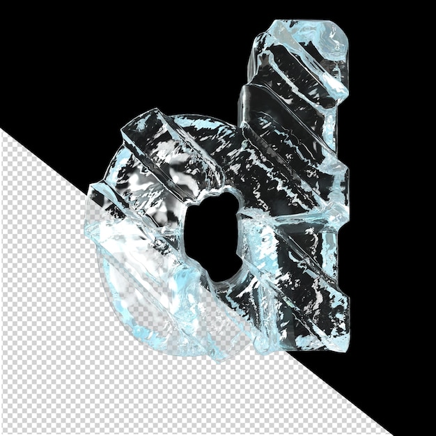 PSD ice symbol with diagonal thick straps letter d