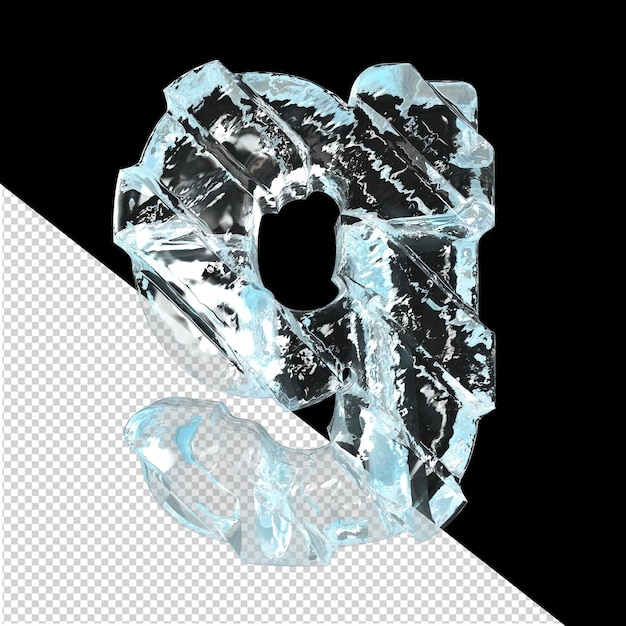 Ice symbol with diagonal thick straps letter g