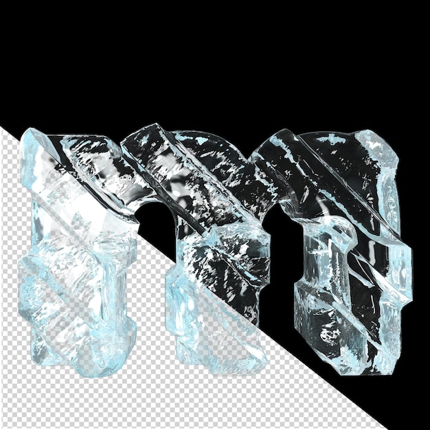 Ice symbol with diagonal thick straps letter m