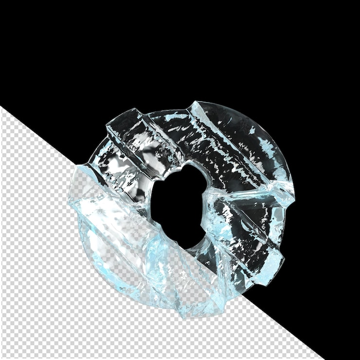PSD ice symbol with diagonal thick straps letter o