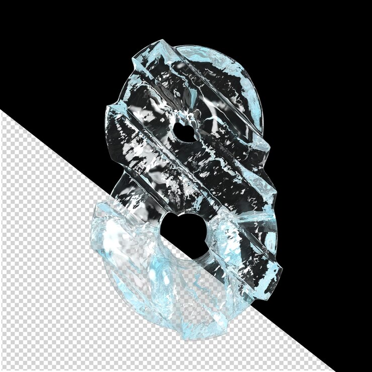 PSD ice symbol with diagonal thick straps number 8