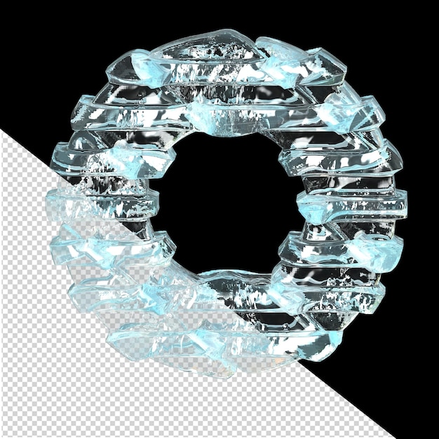 PSD ice symbol with horizontal blocks letter o