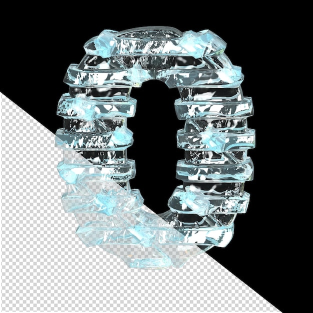 Ice symbol with horizontal blocks number 0