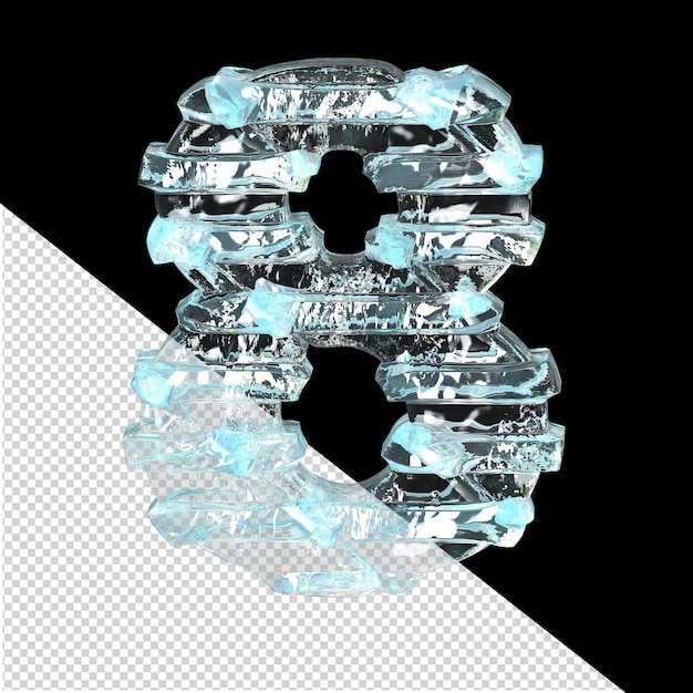 Ice symbol with horizontal blocks number 8