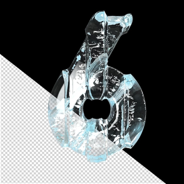 Ice symbol with thick vertical straps letter 6