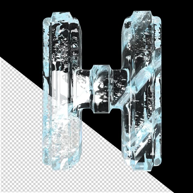 PSD simbolo ghiaccio con spesse cinghie verticali lettera h