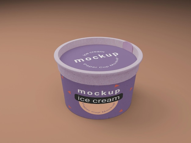 Icecream paper cup mockup template