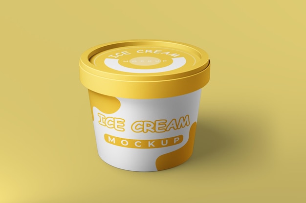 Icecream plastic container mockup