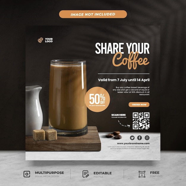 Iced coffee discount menu social media template