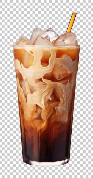 Iced coffee isolated on transparent background