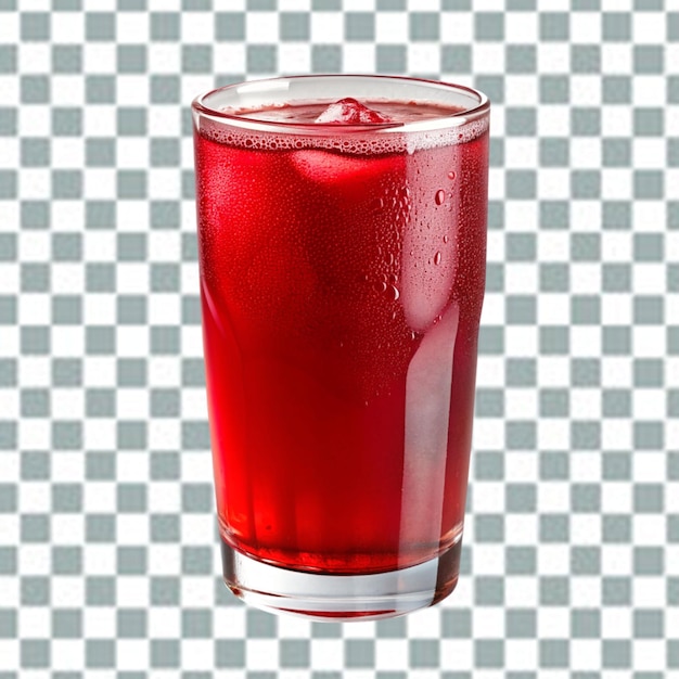 Bicchiere di soda rosso ghiacciato