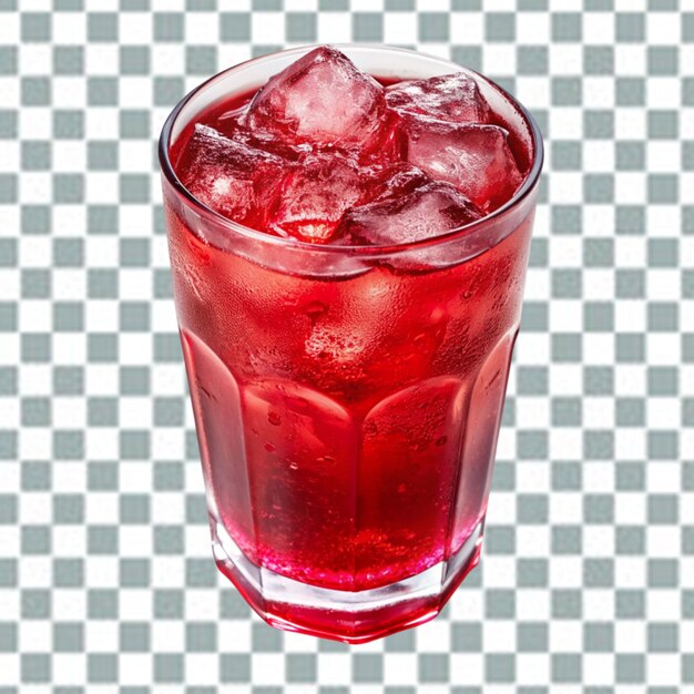 PSD iced red soda glass