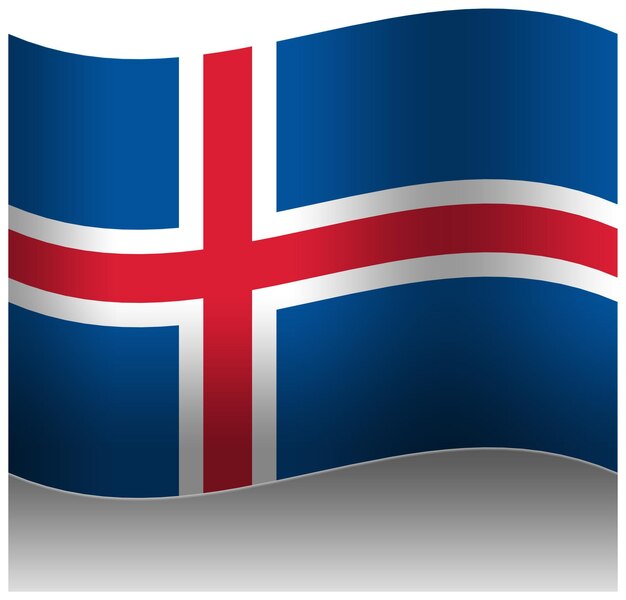 Iceland wave flag 3d