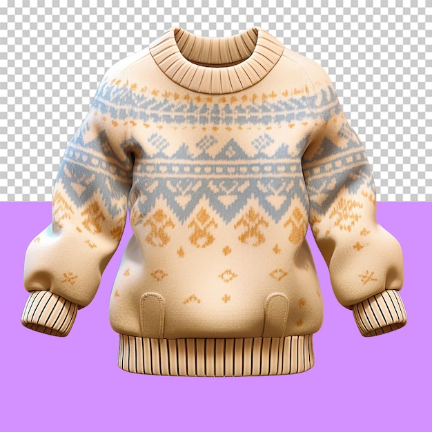 PSD an icelandic wool sweater isolated object transparent background