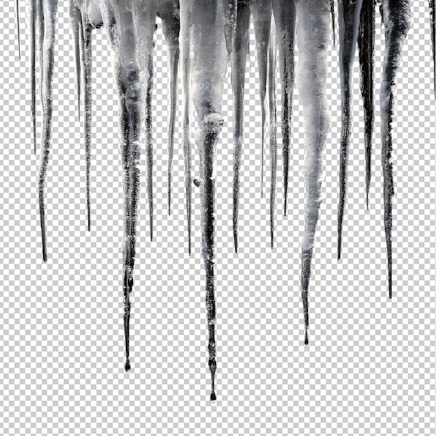 Iciles on transparent background