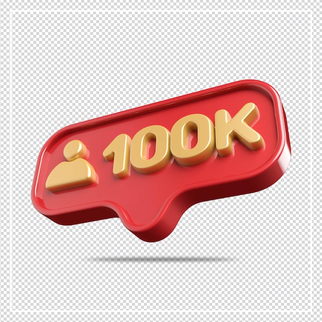 Icon 100k followers 3d gold