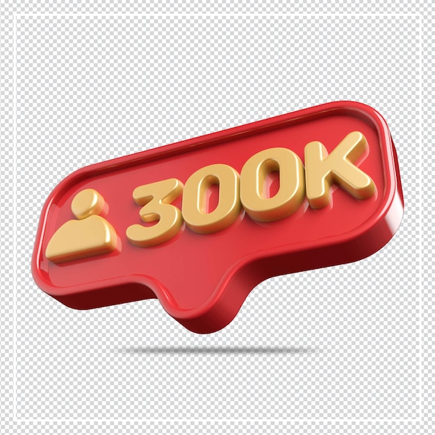 Icon 300k followers 3d gold