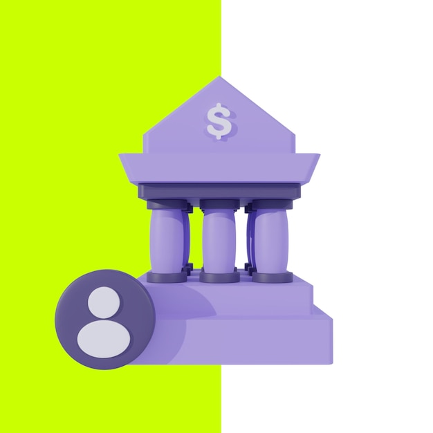 PSD icon 3d bank