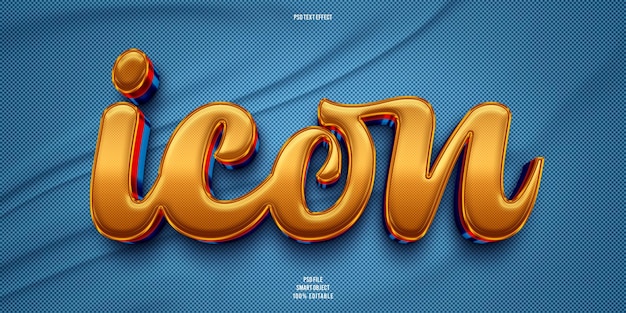 Icon 3d editable text effect